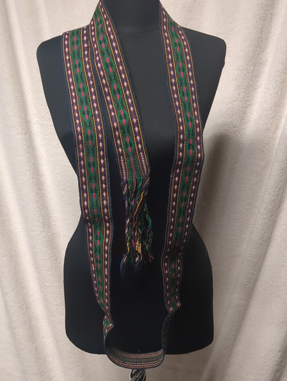 Handwoven Green & Purple Patterned Belt
